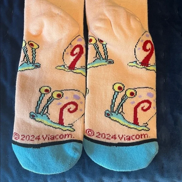 Odd Sox SpongeBob Crew Socks Gary the Snail Mens Womens Pink Blue Y2K Fun Gift - Picture 8 of 8